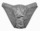 Satin Bikini Panty Silver M