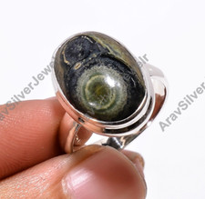 Star Galaxy Jasper Ring Unique Stone 925 Sterling Silver Statement Boho Rings