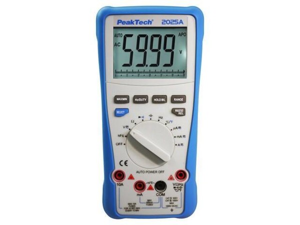 P 2025 A Digitaler Multimeter Usb Vdc: 600Mv,6V,60V,600V,1Kv Peaktech-image