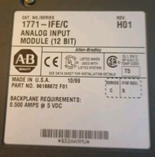 ALLEN BRADLEY 1771-IFE/C ANALOG INPUT MODULE, 12 BIT, SER. C, REV. H01 Tested.