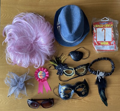 It s Party Time! 10 verschiedene Anziehartikel (Mütze, Masken, Haarteil & mehr!)
