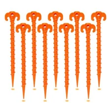 Spiral Plastic Tent Stakes 15 Pack 10 Inch Heavy Duty Beach Tent Pegs Canopy Sta