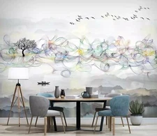 3D Ink Landscape Wallpaper Wall Mural Removable Self-adhesive Sticker381