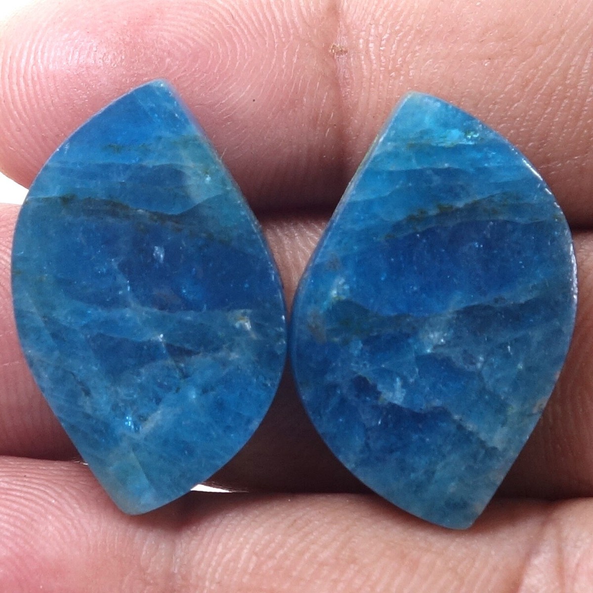 48.10 Cts 100% Natural Brazilian Blue Apatite Pair Cabochon