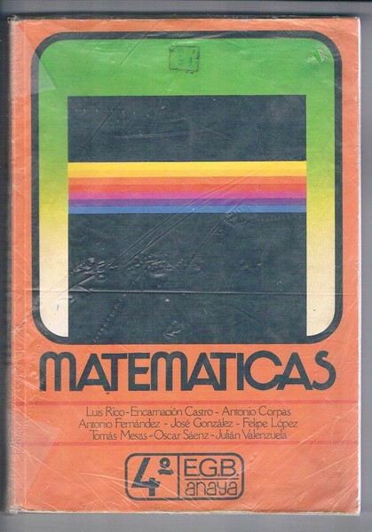 Libro de texto Matematicas 4º egb anaya 1982