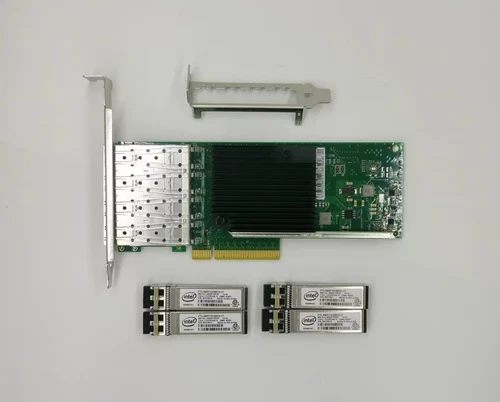 Intel 10Gbps PCI-e(3.0) x8 X710-DA4 Ethernet Server Adapter & Intel 850nm Module - Picture 1 of 8