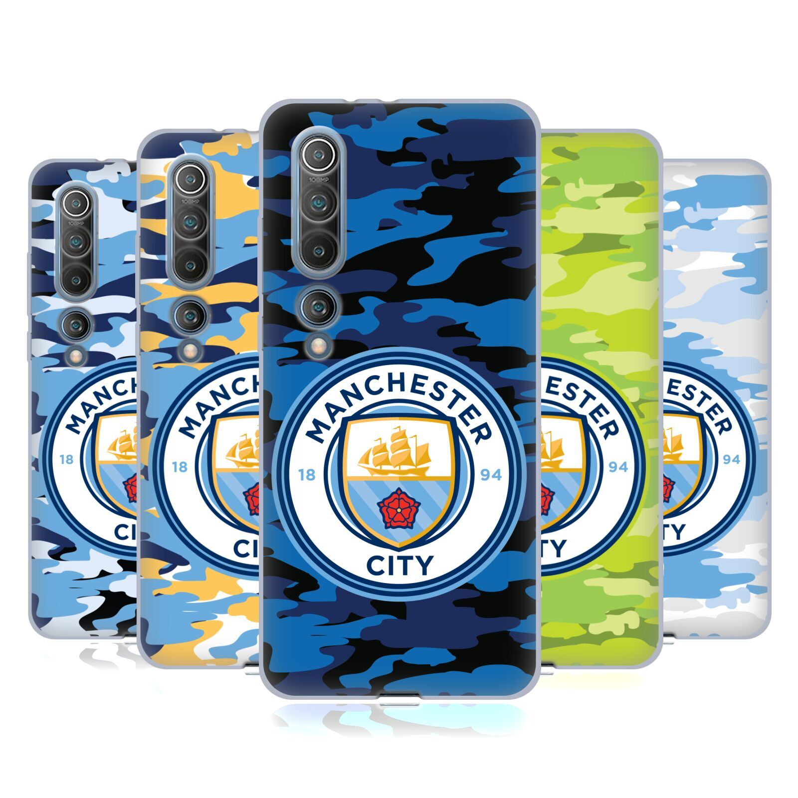 OFFICIAL MANCHESTER CITY MAN CITY FC BADGE CAMOU SOFT GEL CASE FOR XIAOMI PHONES