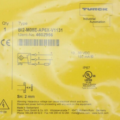 1X Brand New TURCK BI2-M08E-AP6X-V1131 Sensor&Proximity Switch Fast Shipping