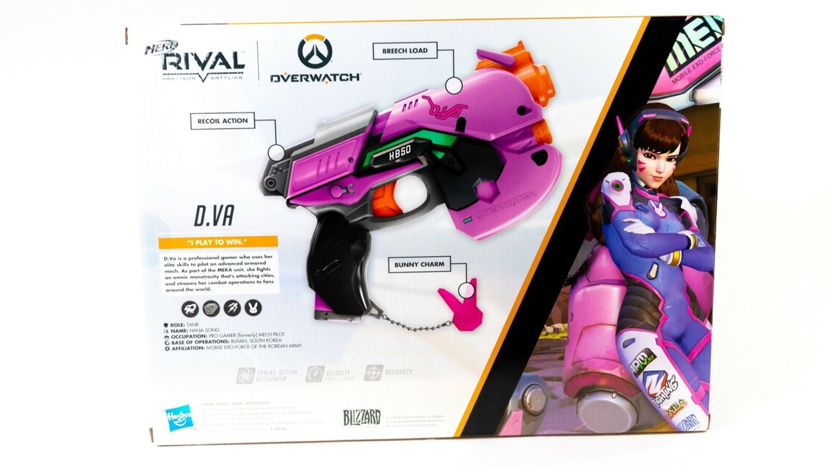 Overwatch D.Va Nerf Rival Blaster with 3 Overwatch Nerf Rival