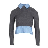 Sandro Pullover Grau Gr. 36 FR / S Damen Strasssteine Strick SFPPU01996