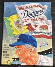 1966 Los Angeles Dodgers Yearbook Koufax, Drysdale, Wills, Sutton, Davis