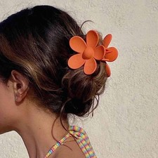 Large Floral Hair Claw Clips - Big Huge Acrylic Matte Barrette Hair Headclip ...