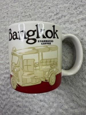 Starbucks Bangkok City Mug Demitasse Espresso Cup 3 oz 2016 Red Inside Tuk Tuk