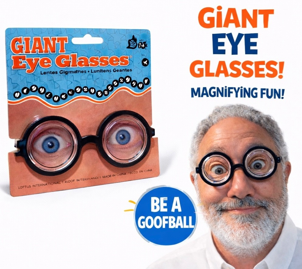 Funny GIANT EYE GLASSES Nerd Dork Thick Lenses Coke Bottle Joke Gag ...