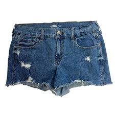 OLD NAVY Boyfriend Women  s Shorts Size 6 Ripped  Torn Distressed Medium Wash