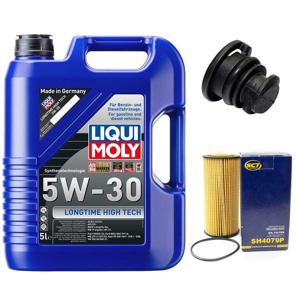 MotoröL Filter Set 5W-30 5 Liter + ÖLablassschraube FüR Audi A6 A5 Q5 1.8 2.0-image