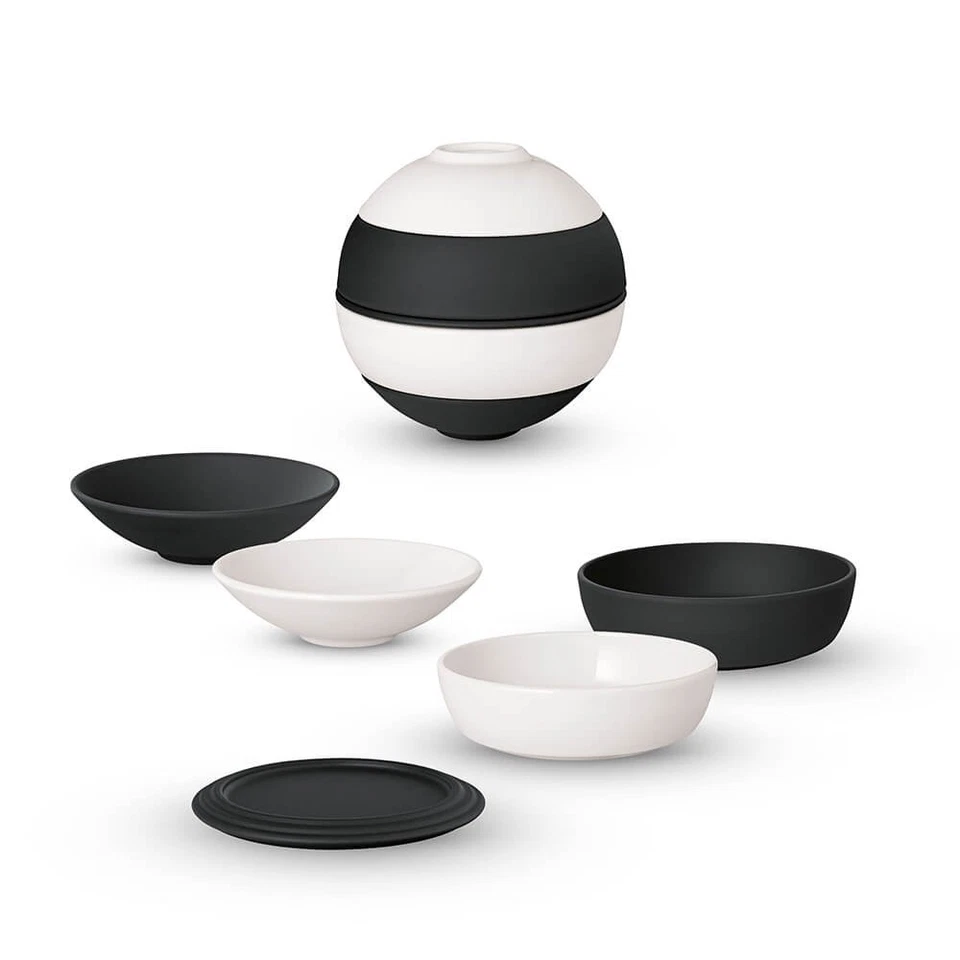 Villeroy & Boch La petite Boule set snack nero bianco - Immagine 3 di 3