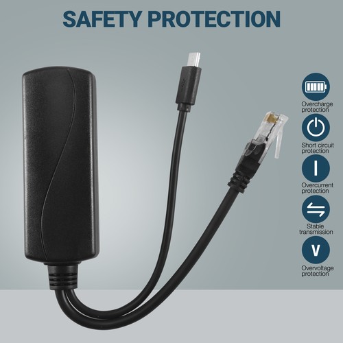 Micro-USB POE Splitter 48V Bis 5V2A / 3A USB Netzteil Nationaler Standard 6999 - Afbeelding 3 van 7