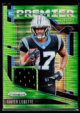 2024 Panini Prizm #PJ-XLE Xavier Legette Premier Jerseys Neon Green Pulsar
