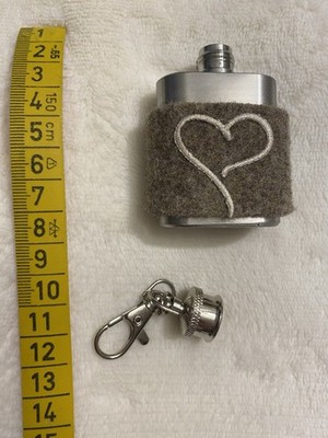 Mini Flachmann 1oz / 28,3 ml mit Schlüsselanhänger Edelstahl kleiner Hip Flask