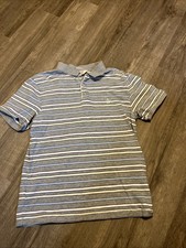 Vintage Men  s Penguin Munsingwear Grey Stripe Short Sleeve Sz XL Polo Shirt