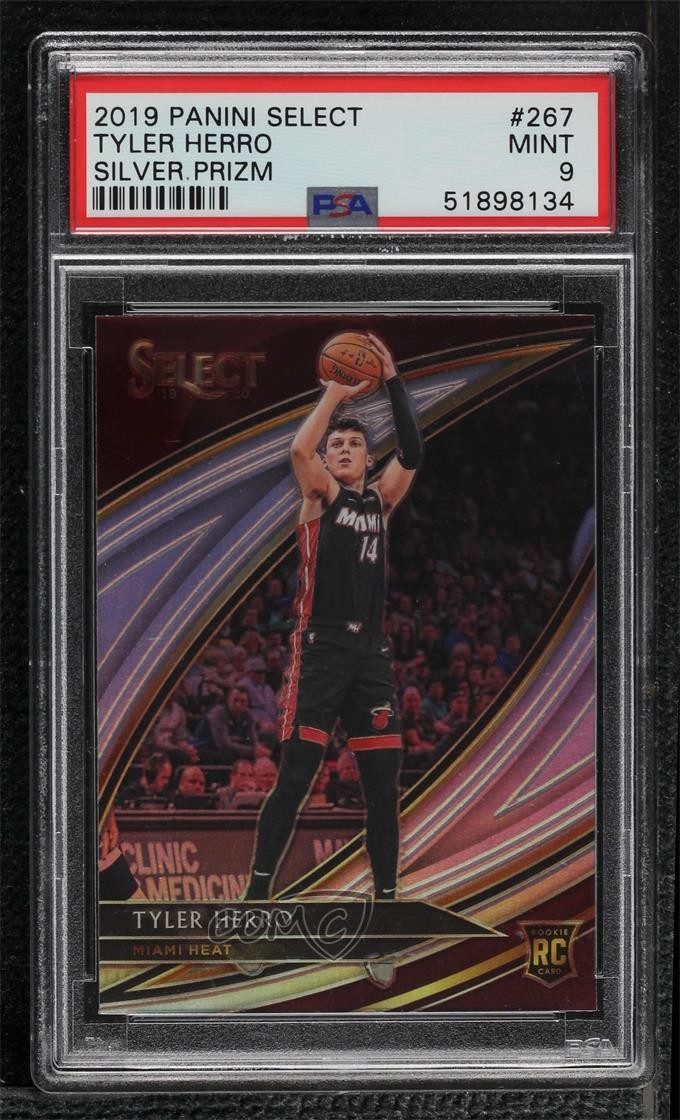 2019 Panini Select Courtside Silver Prizm Tyler Herro PSA 9 MINT Rookie RC s6i