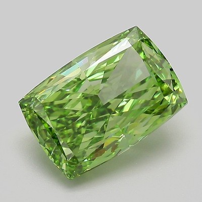4.02 Ct Cushion Fancy Vivid Green VVS2 IGI Lab Diamond Handmade Custom Dreamring