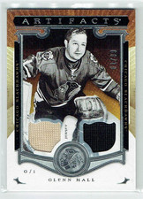 15-16 UD Upper Deck Artifacts Glenn Hall /99 Dual Jerseys HOF