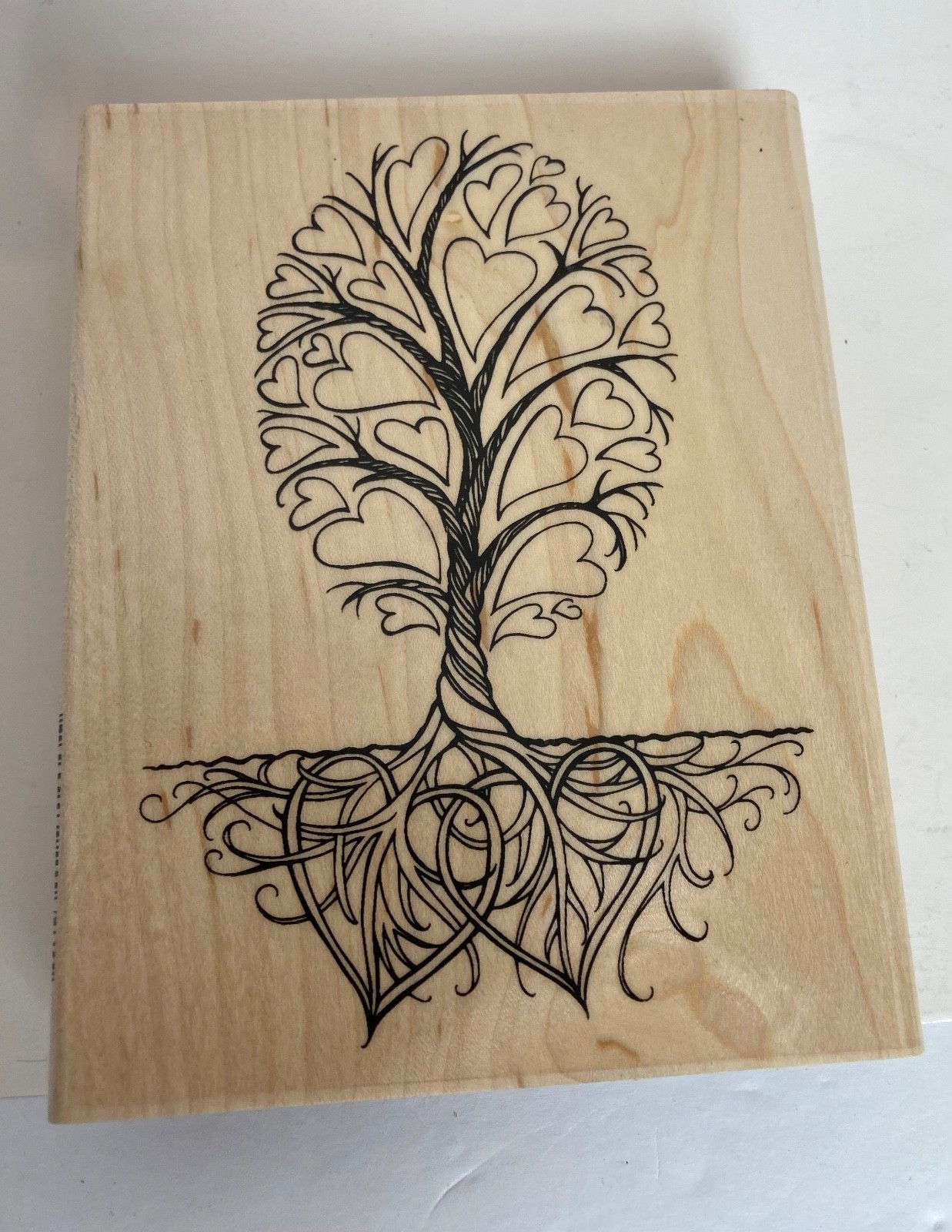 Stampendous Roots Of Love Heart Tree Large Rubber Stamp 2015 wood mounted