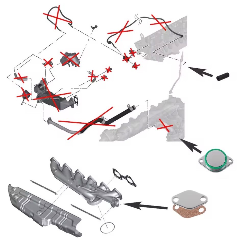 Collecteur D'Échappement Pour BMW Diesel (525d, 530d, 330d...) - Réf. 11627788422 - Avec Joints Et Visserie