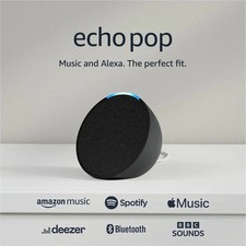 Echo Pop (Newest Gen) | Full Sound Compact Wi-Fi and Bluetooth Smart Speaker wit