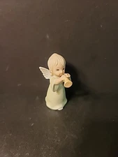 Vtg 1983 Lefton's China Winged Angel With Trumpet Figurine Japan 03824