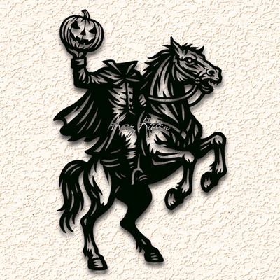 Halloween Headless Horseman Wall Art, Home Decor, Spooky Decor, Halloween Decora
