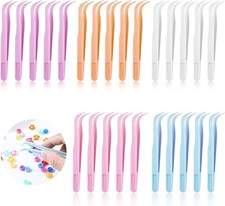 25 Pack Craft Tweezers 4.5 Inch Tweezers for Crafting Bead Jewelry Making