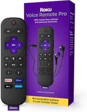 Roku Voice Remote Pro  Rechargeable with Hands-Free Voice Controls, Headphone M