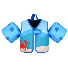 Kids Swim Vest with Arm Bands Adjustable Buoyancy Float Jacket for Toddlers