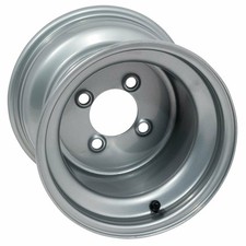 GTW 8 inch Steel Golf Cart Wheel  Centered  Silver  4x101.6mm Bolt Pattern