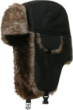 Wintermütze Herren Russische Mütze Ohrenklappen Fliegermütze Fellmütze