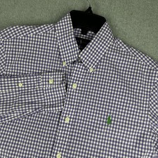Polo Ralph Lauren Shirt Mens Small Purple Check Long Sleeve Button Down Pony