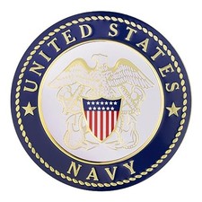 4 Inch Round Embossed United States Navy 1 Pack United States Navy, 4 Inch