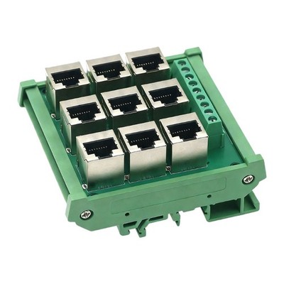 9 Way RJ45 8P8C Ethernet Connector With Vertical Mounting For Home Office