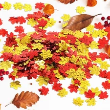 600 Pcs Fall Thanksgiving Confetti Maple Leaf Table Scatter Foil Confetti for...