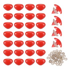 Safety Nose, 50Pcs 15mm Realistic Doll Safety Nose, Red
