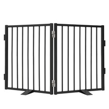 Full Metal Freestanding Dog Gate,Indoor Dog Gate with Floor Protect Support F...