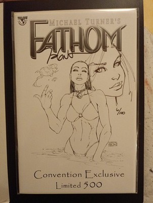 TOP COW SPECIAL 500 FATHOM ORIGINAL HEAD SKETCH ASPEN TALENT CALDWELL COA NM