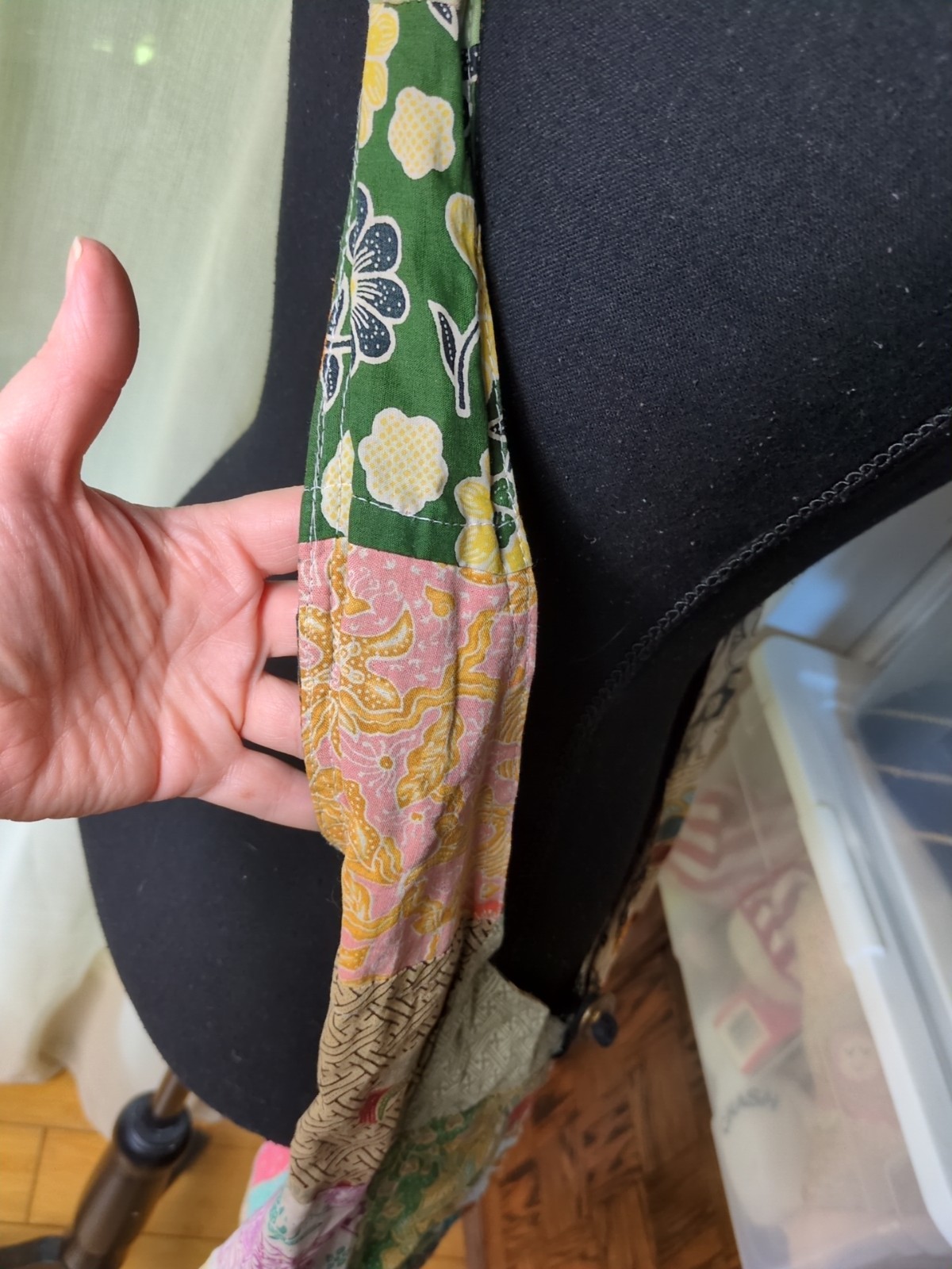 Boho Shoulder Bag Patch Work Toggle Closure 100% … - image 6