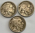 1913 & 1913 S 5c TYPE 1 Buffalo Nickel United States 3 Coins