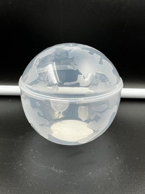 Clear Plastic Globe Sphere Storage Container Box World Map Design Decorative