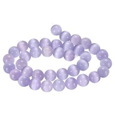 38pcs Crystal Purple Cat's Eye Stone Beads 10mm Round Crystal Loose Bead