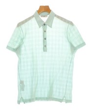 HERMES Polo Shirts Green Check Pattern S 2200692228012